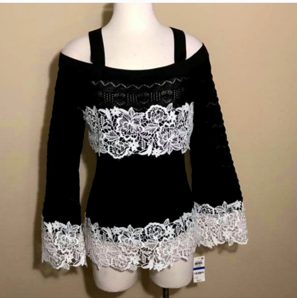 NWT INC Lace Embellished Sweater